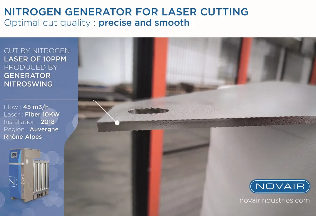 Nitrogen for laser cutting optimal cut quality